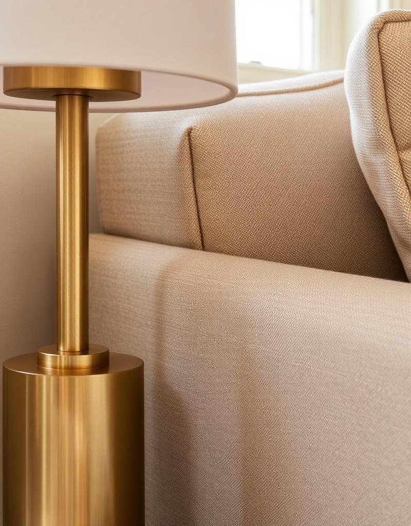 Detalle textura lino y latón